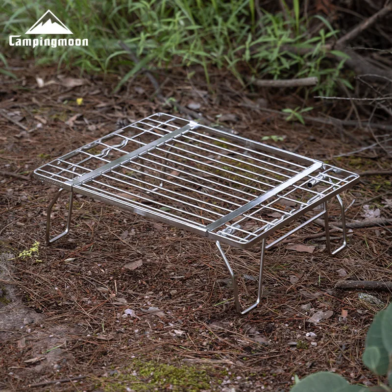 

CAMPINGMOON FD-13 stainless steel telescopic field frame camping table storage rack multi-purpose folding storage rack