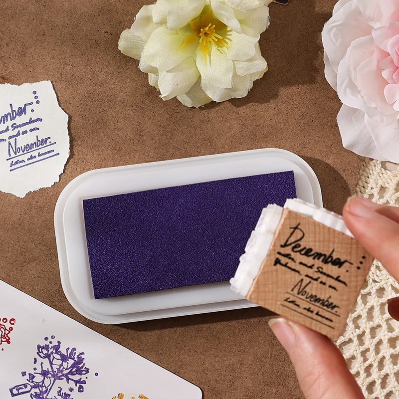 الرجعية اللون صندوق الحبر DIY بها بنفسك الحرف سكرابوكينغ منصات الحبر المطاط خشبية Stamps Inkpads ورقة ديكور القرطاسية اللوازم المكتبية