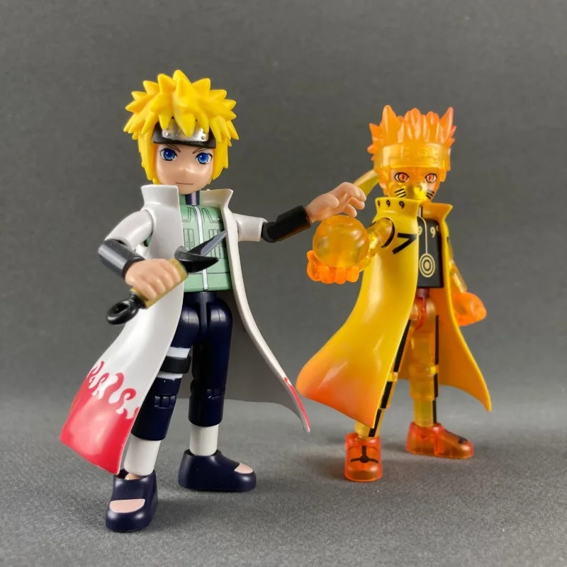 Blokees ตัวเลขการกระทํา DIY ของเล่น Uzumaki Uchiha ตุ๊กตา Kakashi Movable Splicing ของเล่น Jiraiya กล่องตาบอดเด็กของขวัญวันเกิด