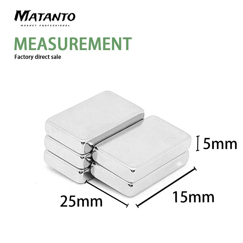 Aimants iniques en néodyme N35, aimants en néodyme, aimants en continu NdFeB, 25x15x5mm, 2 à 30 pièces