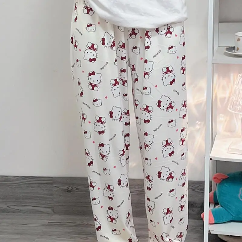 Teenage Sleeper Pants Women's Spring and Autumn New Pants Women's High Waist Straight Leg Pants Lazy and Loose Home Pants