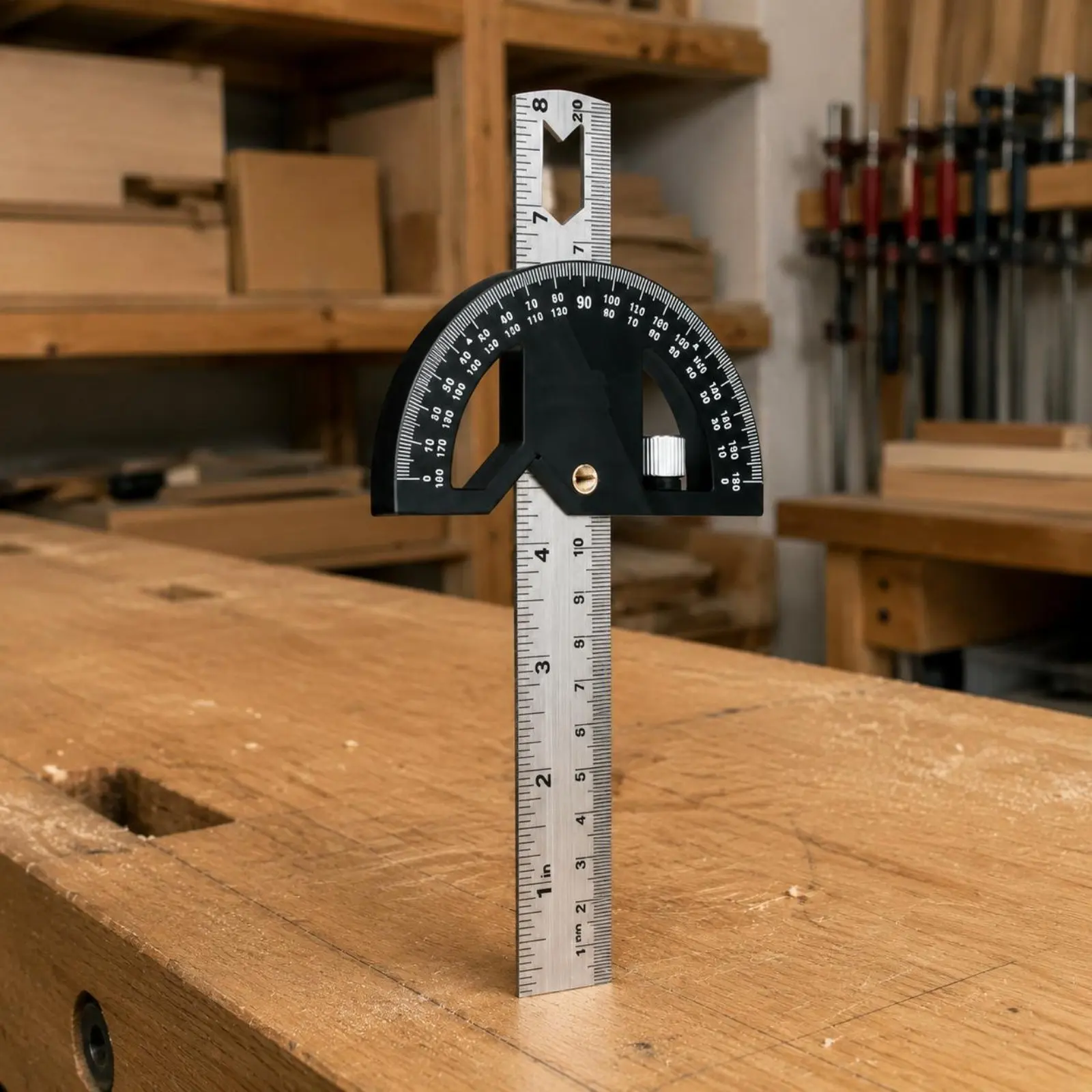 Picture 4: Adjustable Woodworking Square Stainless Steel Movable Angle Gauge Adjustable Protractor Square Multi Function for Carpenters