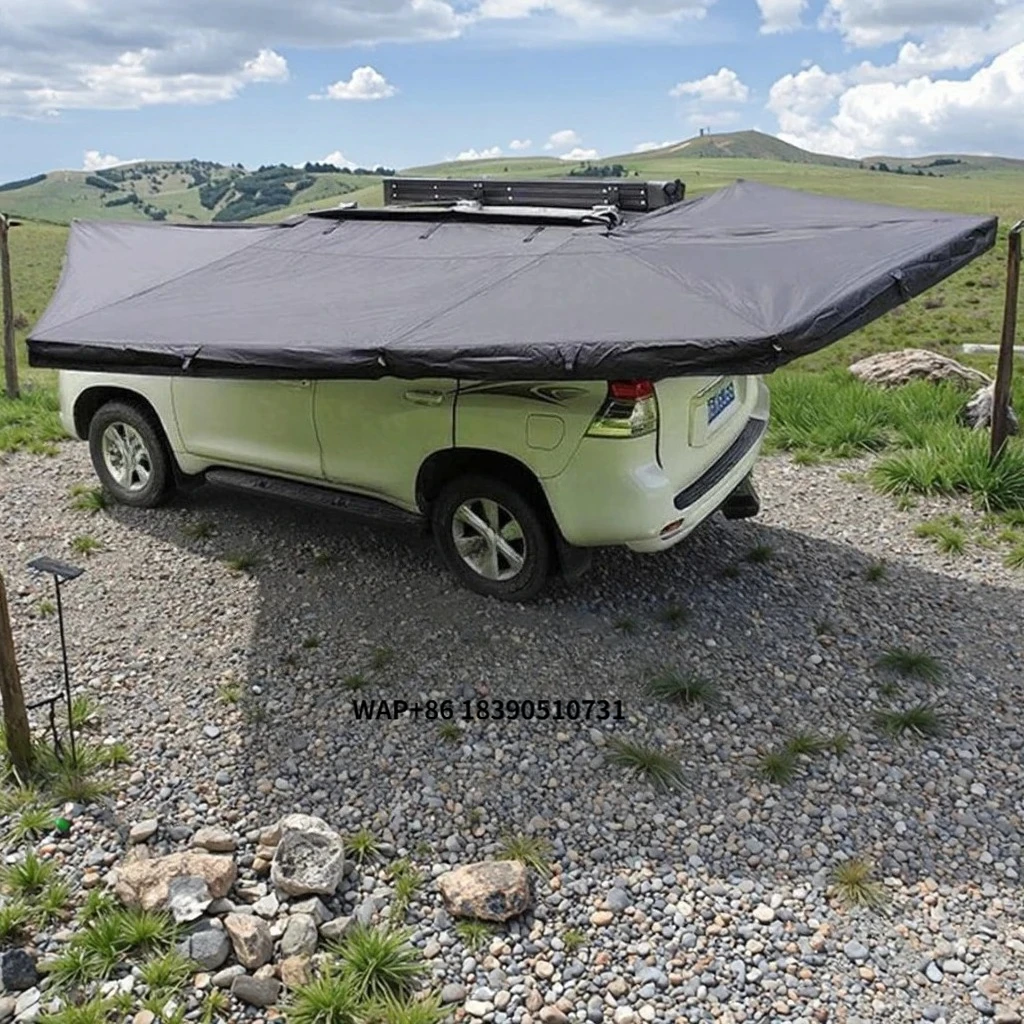 

LLOYDBERG 360 LED Light Car Awning Tent Waterproof Windproof & UV-Resistant Retractable Aluminum Pole Access Plus Car Cover