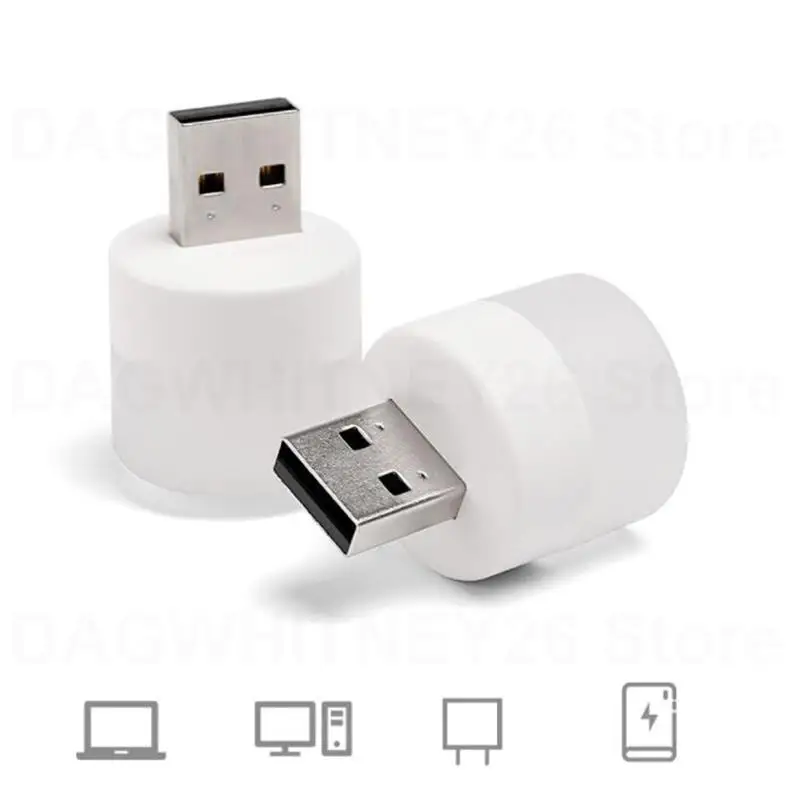Mini USB Plug Lamp 5V 1W Super Bright Eye Protection Book Light Computer Mobile Power Charging USB piccola luce notturna a LED U26