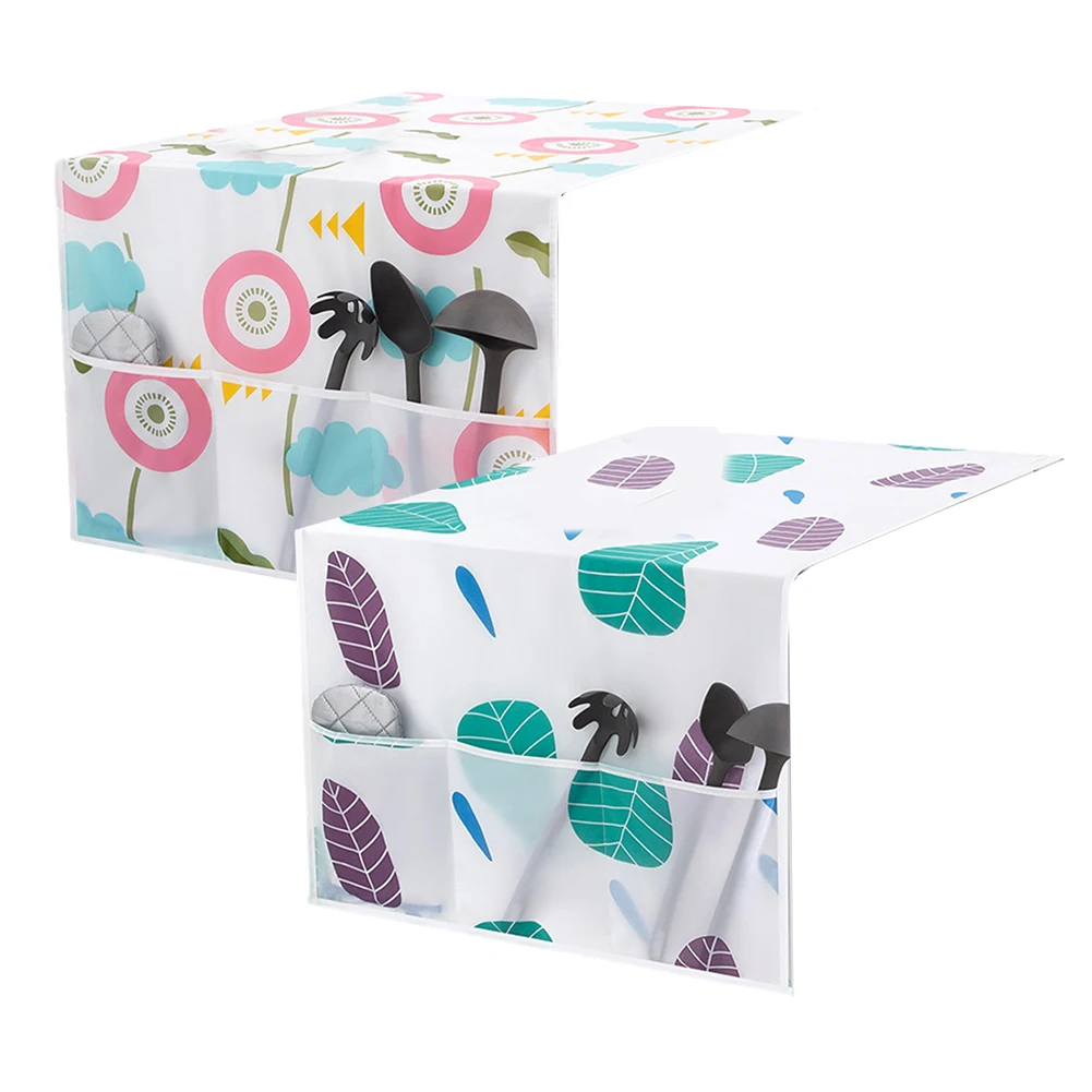 130*54cm Refrigerator Dust Cover Decorative Appliance Cover Organizer Bag Dust Protection Geometric Pattern Lightweight Material