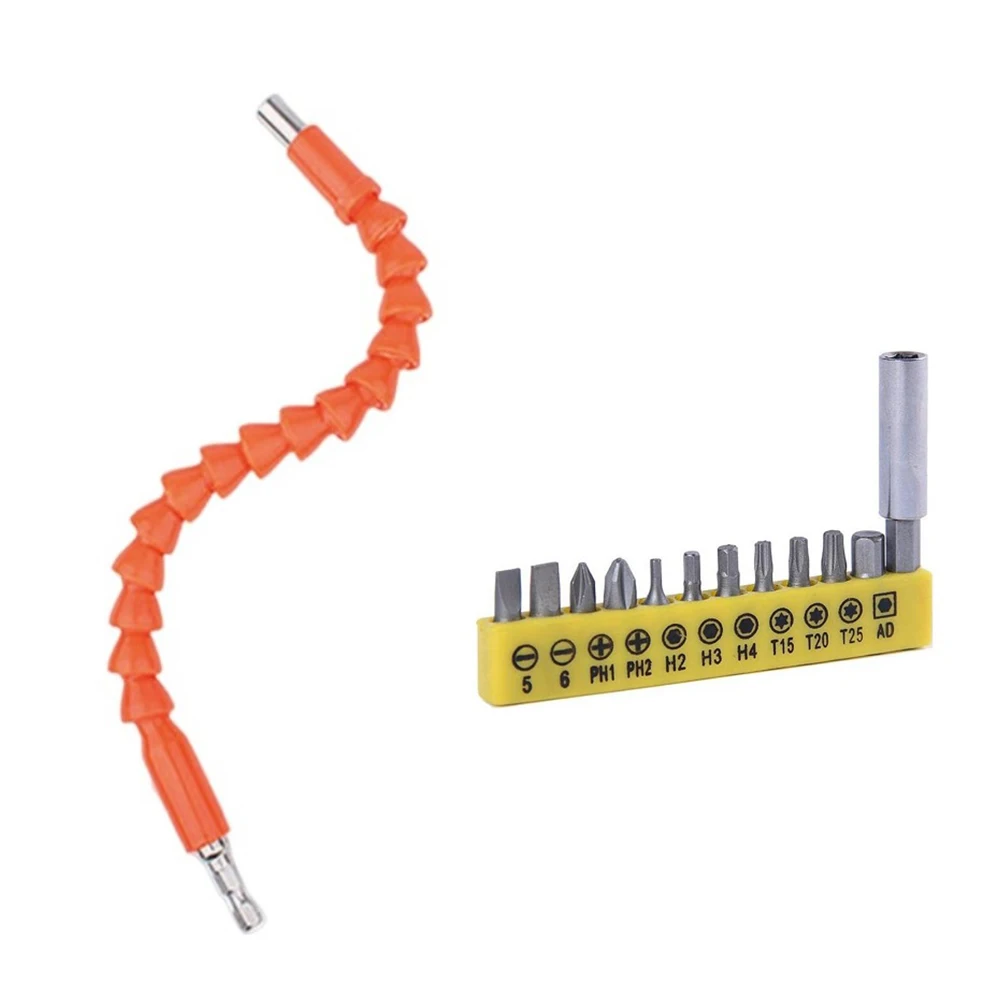 

Slotted/Torx/Cross 12pcs Screwdriver Bit Set Electric Drill Flexible Shaft 298mm Electric Drill Flexible Shaft Screwdriver Bits