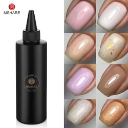 MSHARE-Gel Base de goma para camuflaje, recambio de 250ml, Rosa lechoso, blanco, oro brillante