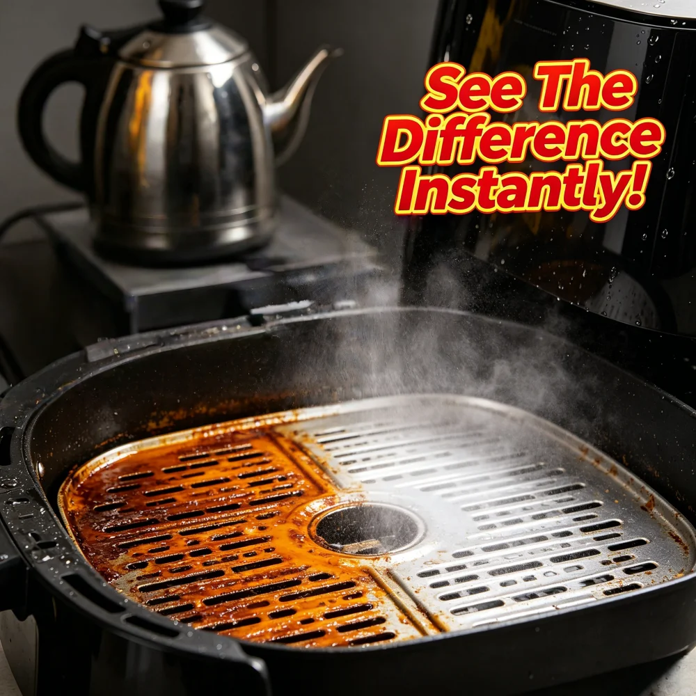QIFENGHE 110ML 2-in-1 Air Fryer Cleaner with Towel, Powerful Oil Remover, Remove Grease Grime for Kitchen