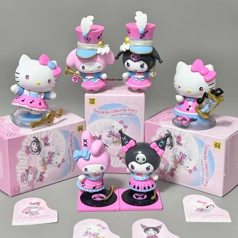 

[Подлинный] В наличии Sanrio Family Time And Space Music Series Blind Box Trendy Play Cool Lomi Katie Cat Ornament Подарки ручной работы