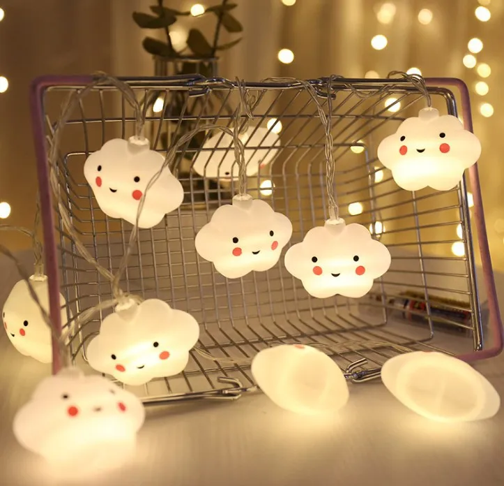 10 LED Light String Cloud Garlands Battery 20 LED USB Kid Girl Christmas Light Holiday Party Bedroom Nursery Fairy Lights