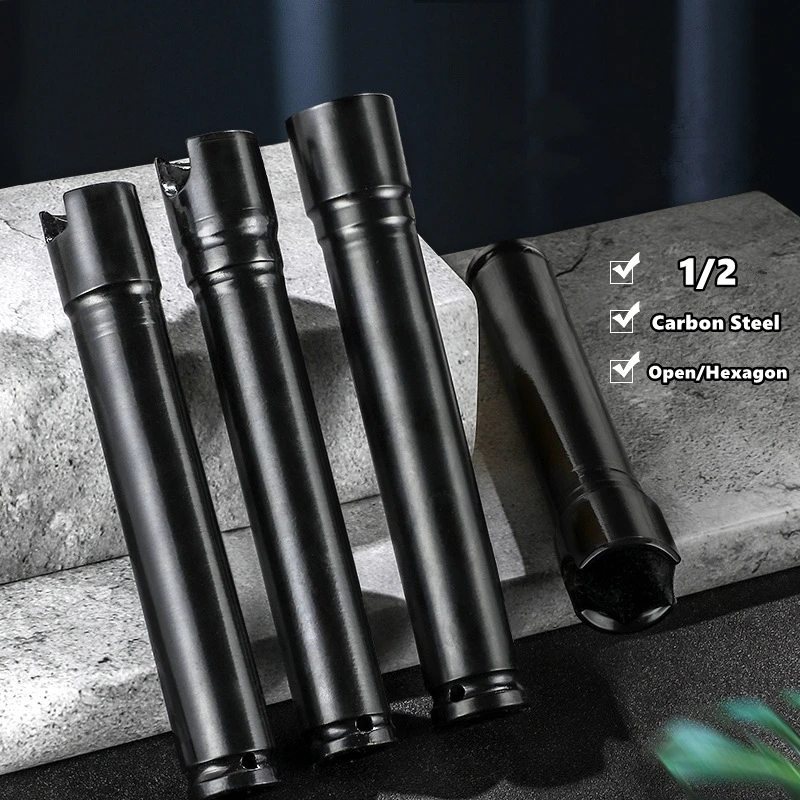 

200/300mm Long Wrench Deep Socket Tool 1/2" 22-27mm Drive Adapter Spanner Converter Reducer Electric Impact Hex Wrench Socket