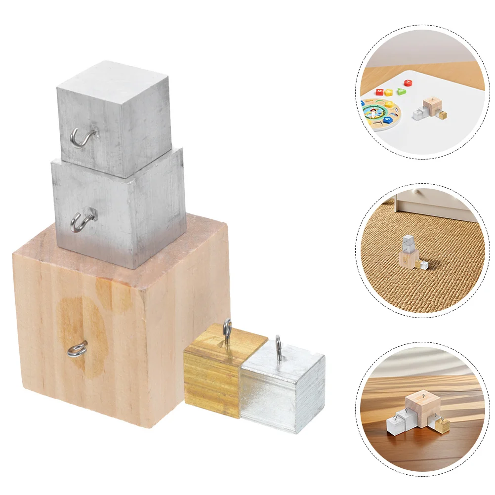 

10Pcs Science Density Cubes Set Rectangular Cylindrical Shapes Hook Design for Teaching Tools Gravity Experiments Stem
