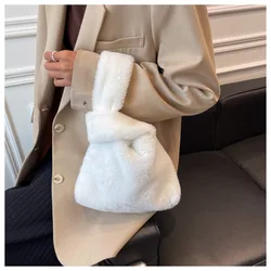 Fashion Lightweight Small Bags for Women Fashion Faux Fur Cluth Ladies Soft Hairy Tote Bags Shoulder Bag 2024 Winter Handbags