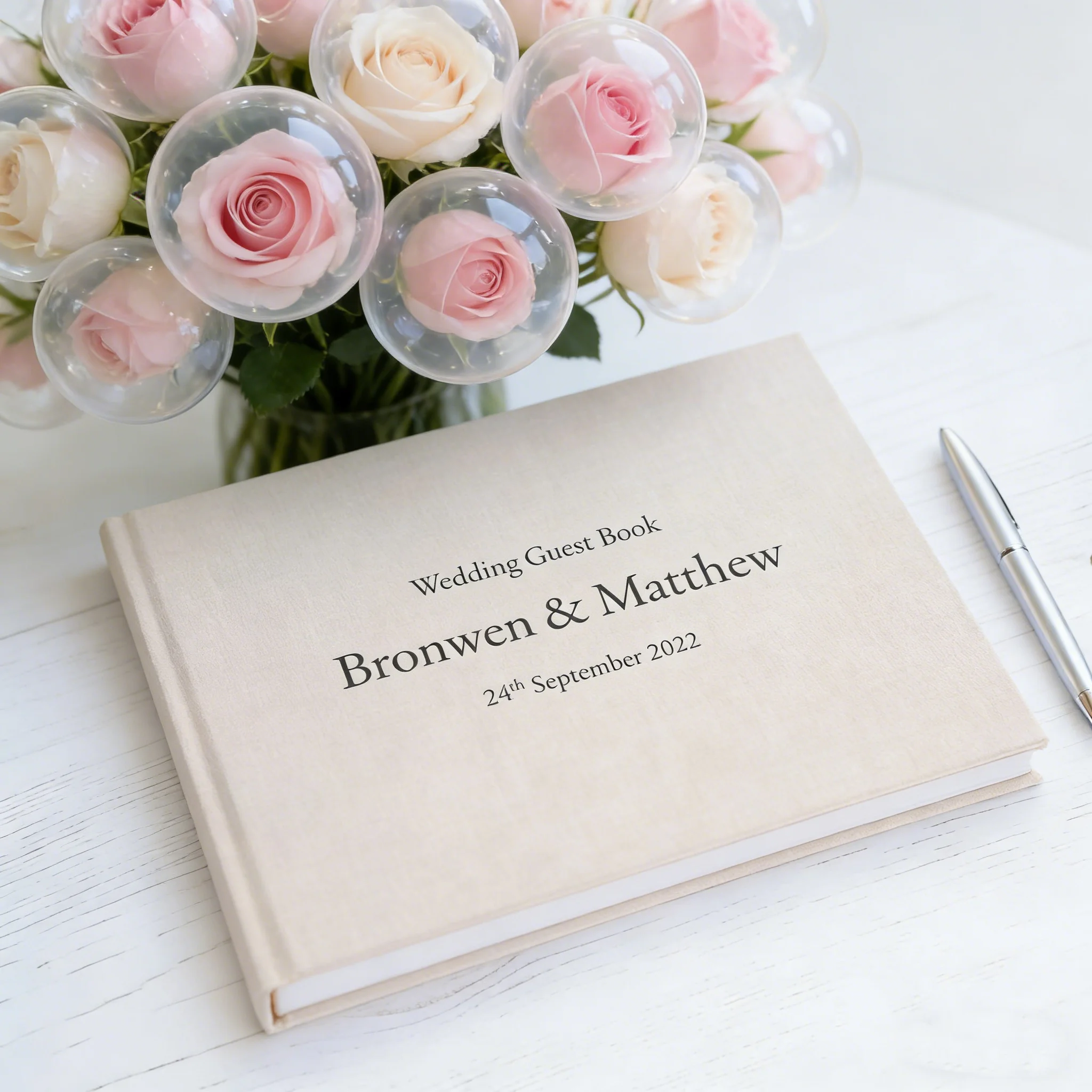 horizontal-navy-wedding-guest-book-gold-foil-personalized-name-calligraphy-hardcover-memory-album-gb012