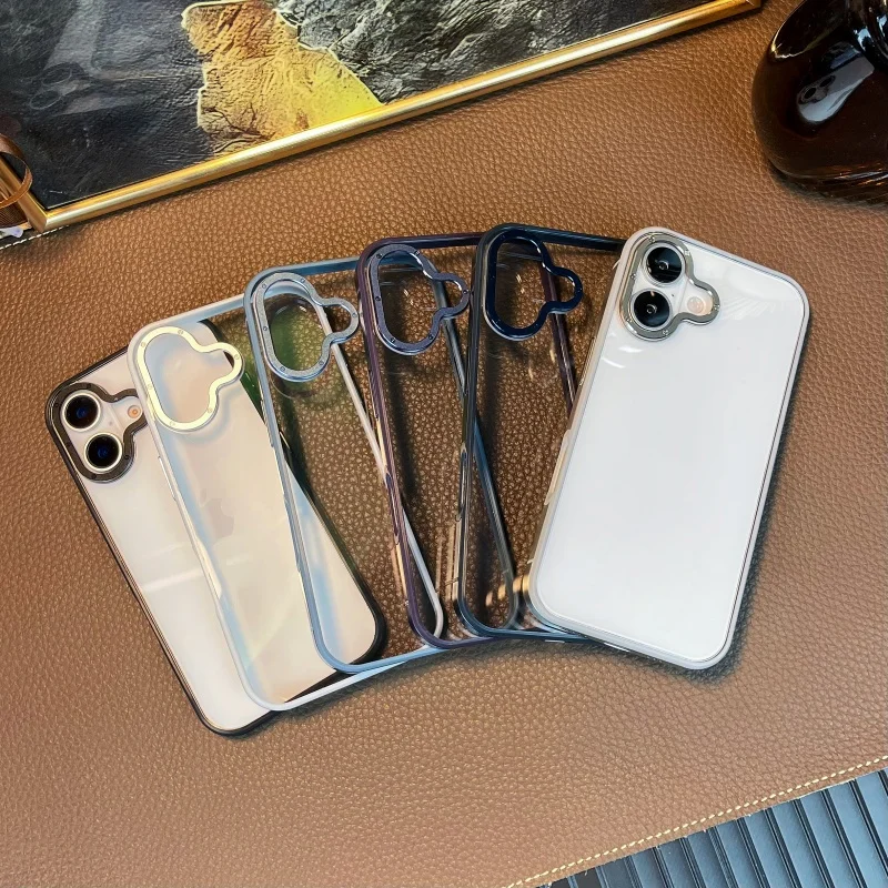 

Роскошный чехол для телефона с рамкой из титанового сплава для iPhone 16 Pro Max 15 14 13 Pro Max 16 15 Plus, противоударная защитная задняя крышка