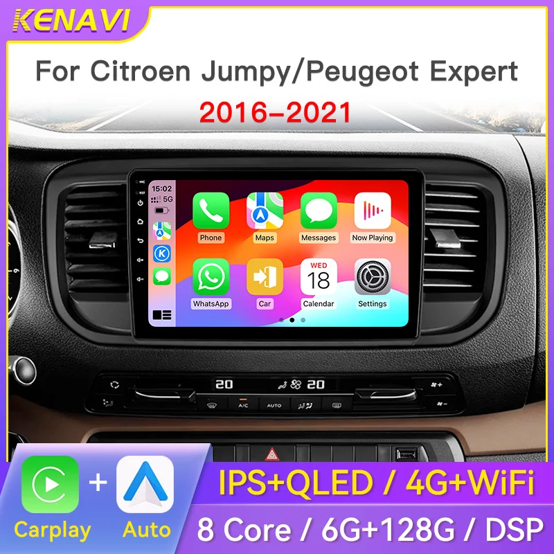 

2 Din Car Stereo Radio For Citroen Jumpy Peugeot Expert 2016 - 2021 Multimedia Video Player GPS Carplay Android Head Unit Screen