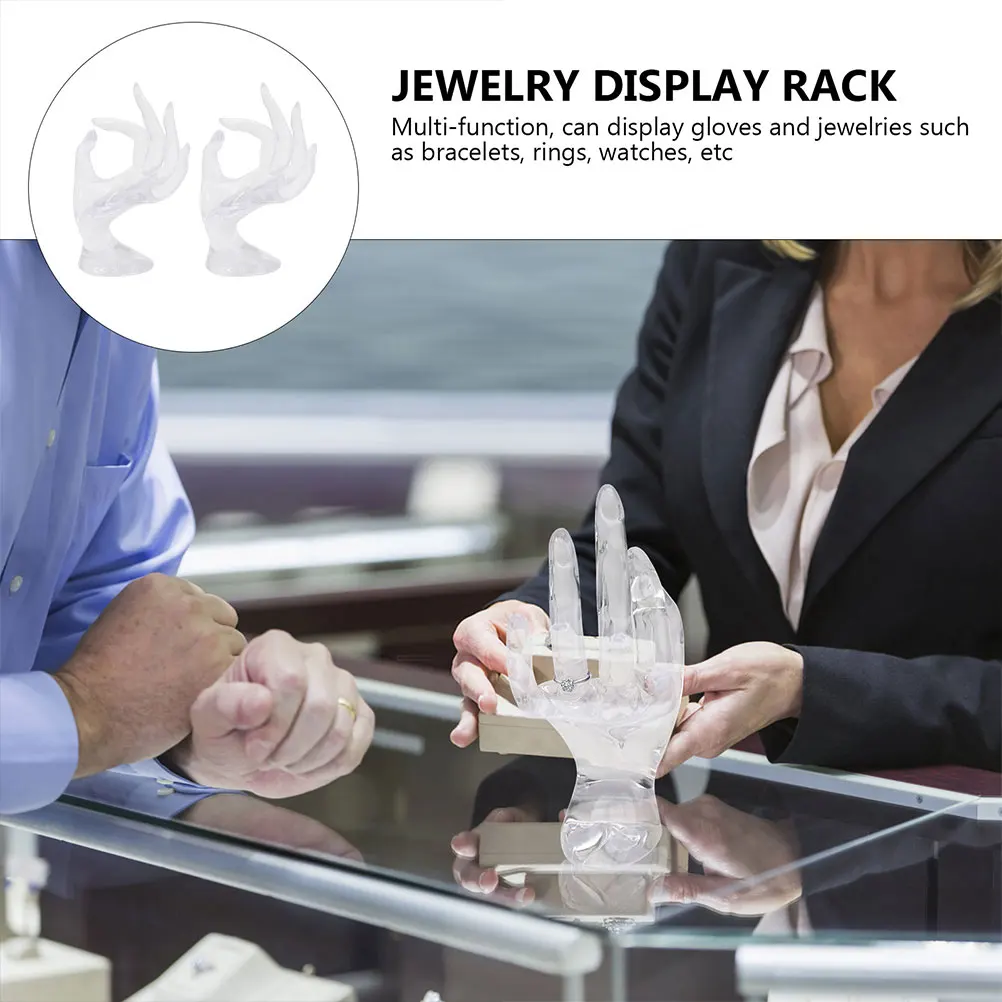2Pcs Ring Display Racks Plastic High-End Hand Shape Ring Organizer for Retail Store Jewelry Holder Bracelet Display Holder