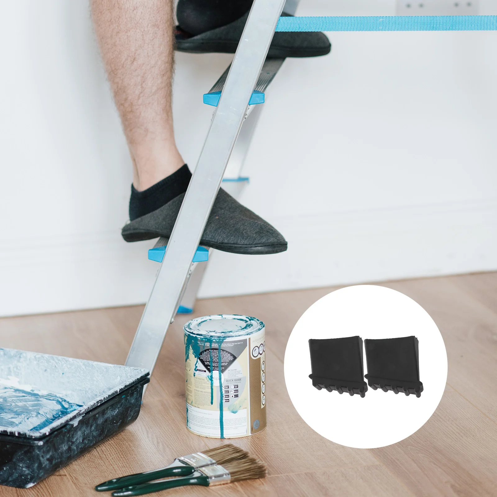 Cubierta para pie de escalera, almohadillas fundidas impermeables para piernas, Protector de pies de goma de fieltro antideslizante seguro,
