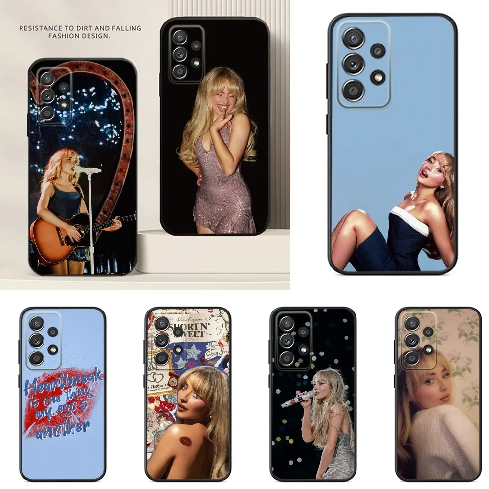 

Singer S-Sabrina C-Carpenter Phone Case For Samsung S24,S23,S22,S21,S20,S10,S10E,S9 Plus FE Note 20 Ultra 10,9 Plus Black Case