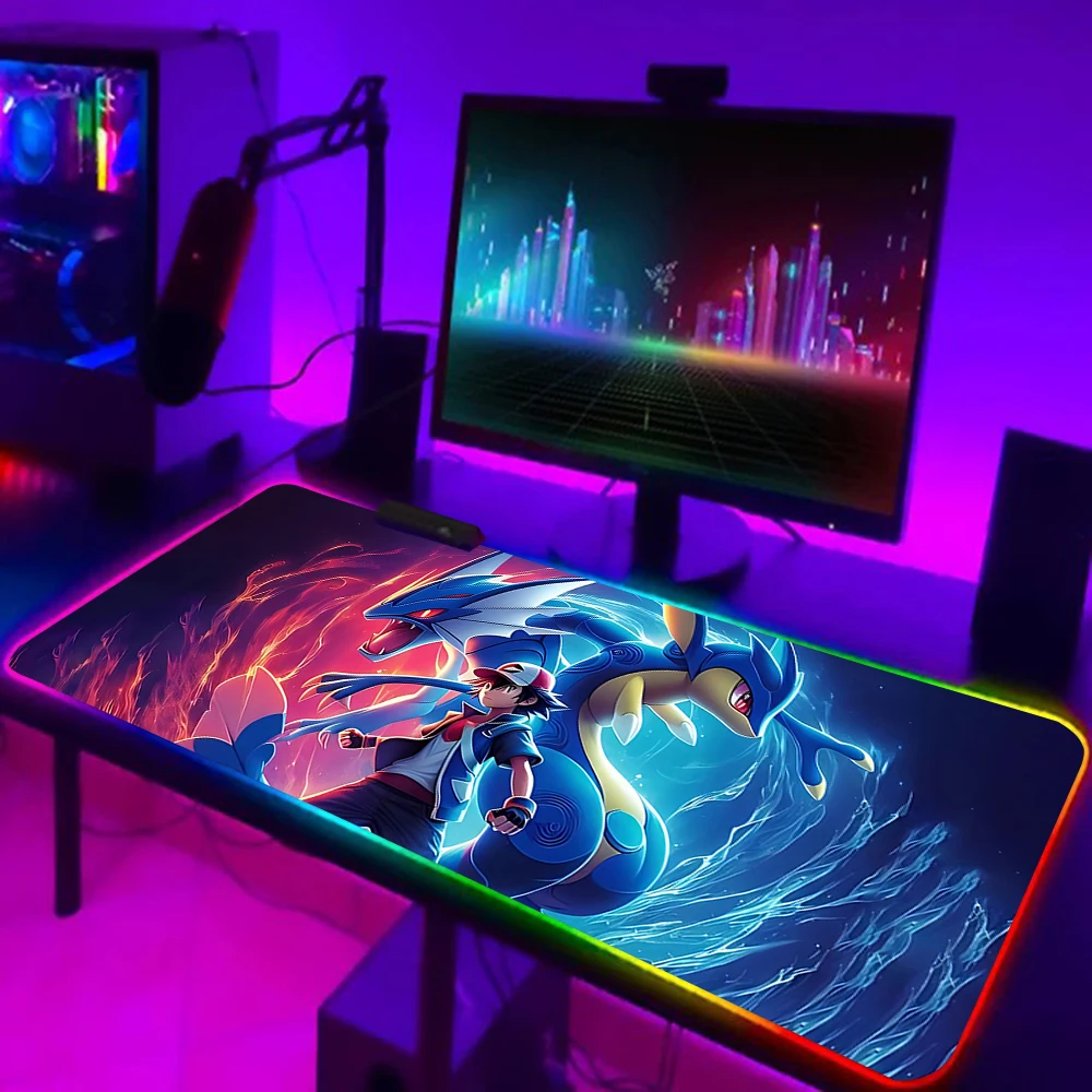 Niedlichen Anime Gengars RGB PC Gamer Tastatur Mauspad Mauspad LED leuchtende Maus matten Gummi Gaming Computer Mausepad