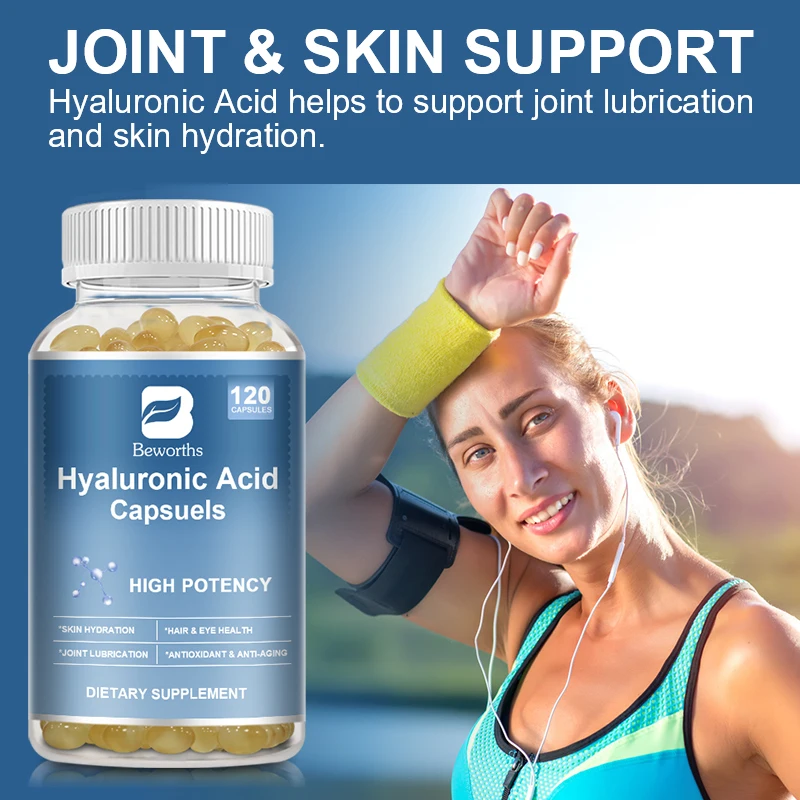 BEWORTHS Biotin & Hyaluronic Acid Capsule for Skin Hydration Smooth and Elastic Joint Lubrication Hair and Bone Health