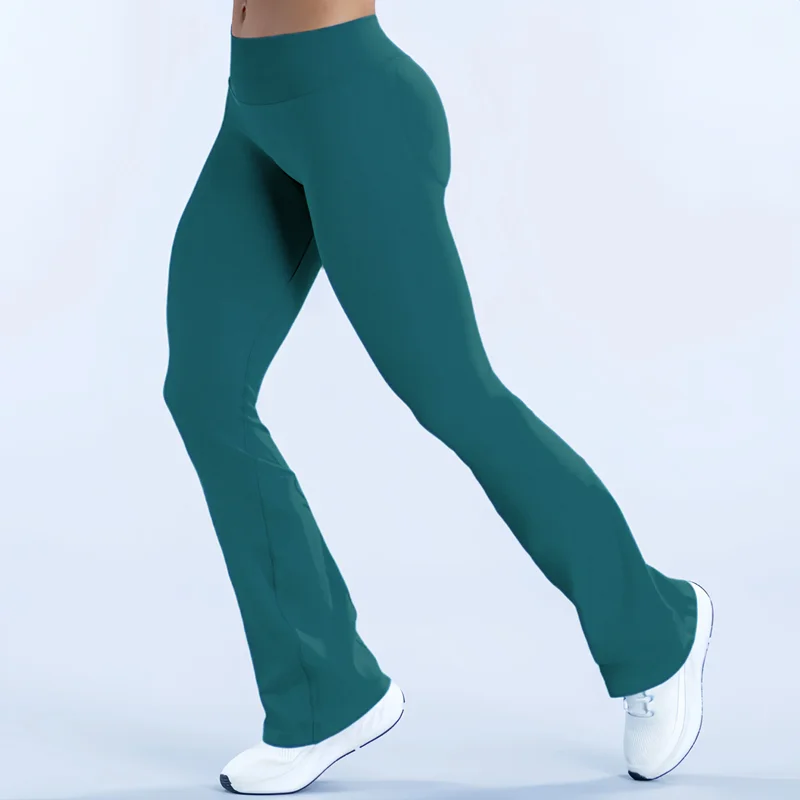 HISTELLO Yoga Flare Pants  Low Waist Seamless Scrunch Butt Lifting Tummy Control Workout Gym Sports Bell Bottom Leggings