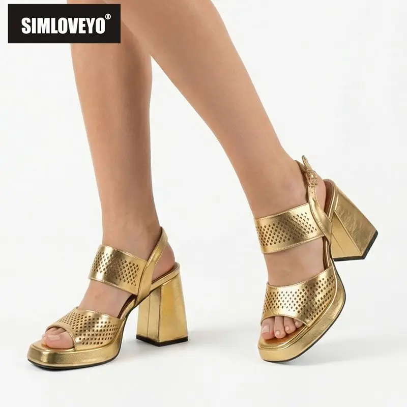 

SIMOVEYO Горячая новинка: женские туфли с открытым носком на каблуке 9 см, с ремешками сзади, большие размеры 44, 45, 46, дышащие, комфортные, прохладные