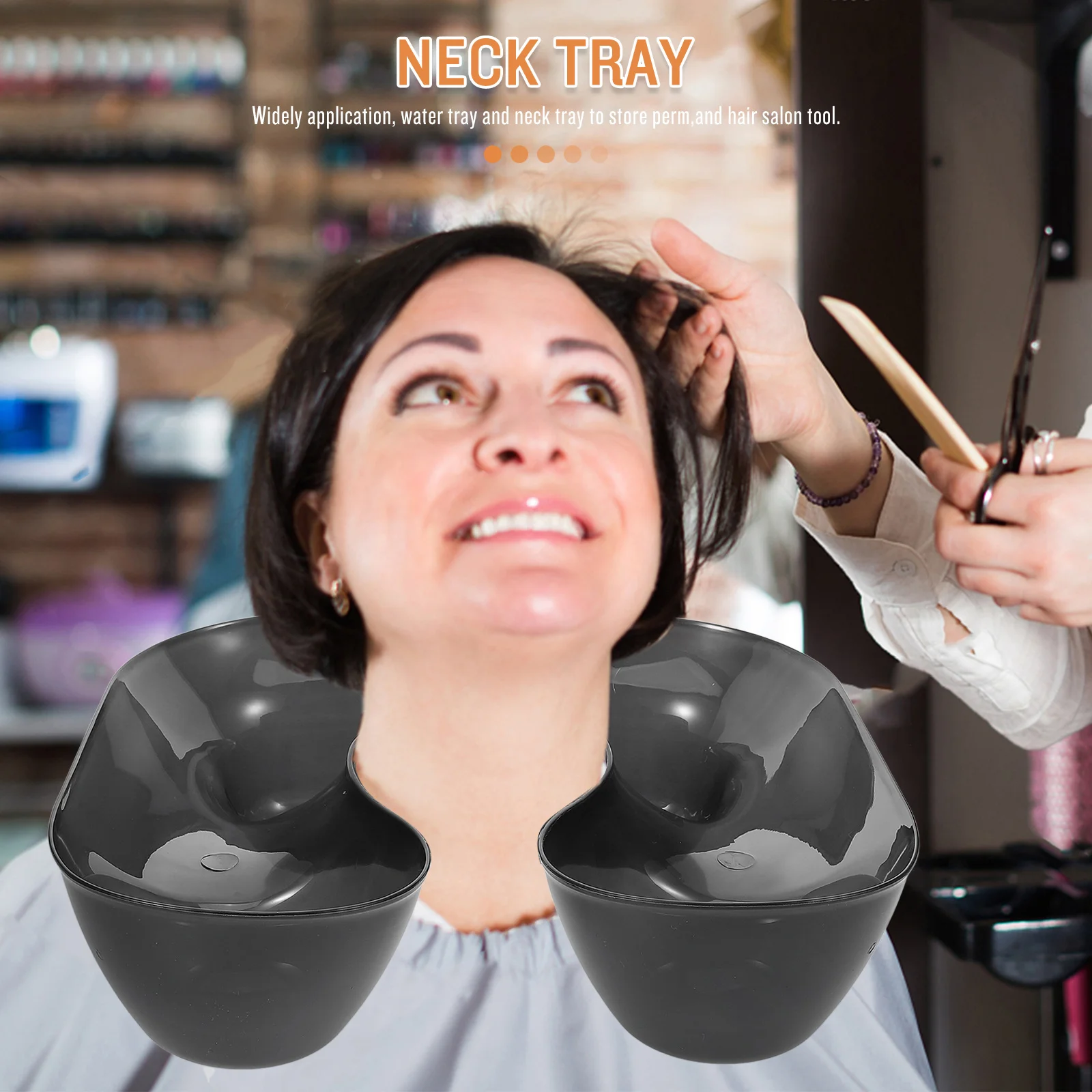 صينية الرقبة لتصفيف الشعر والصباغة، صينية غسيل الشعر البلاستيكية، مسند الرقبة في صالونات التجميل وتصفيف الشعر والتلوين وواقي الكتف