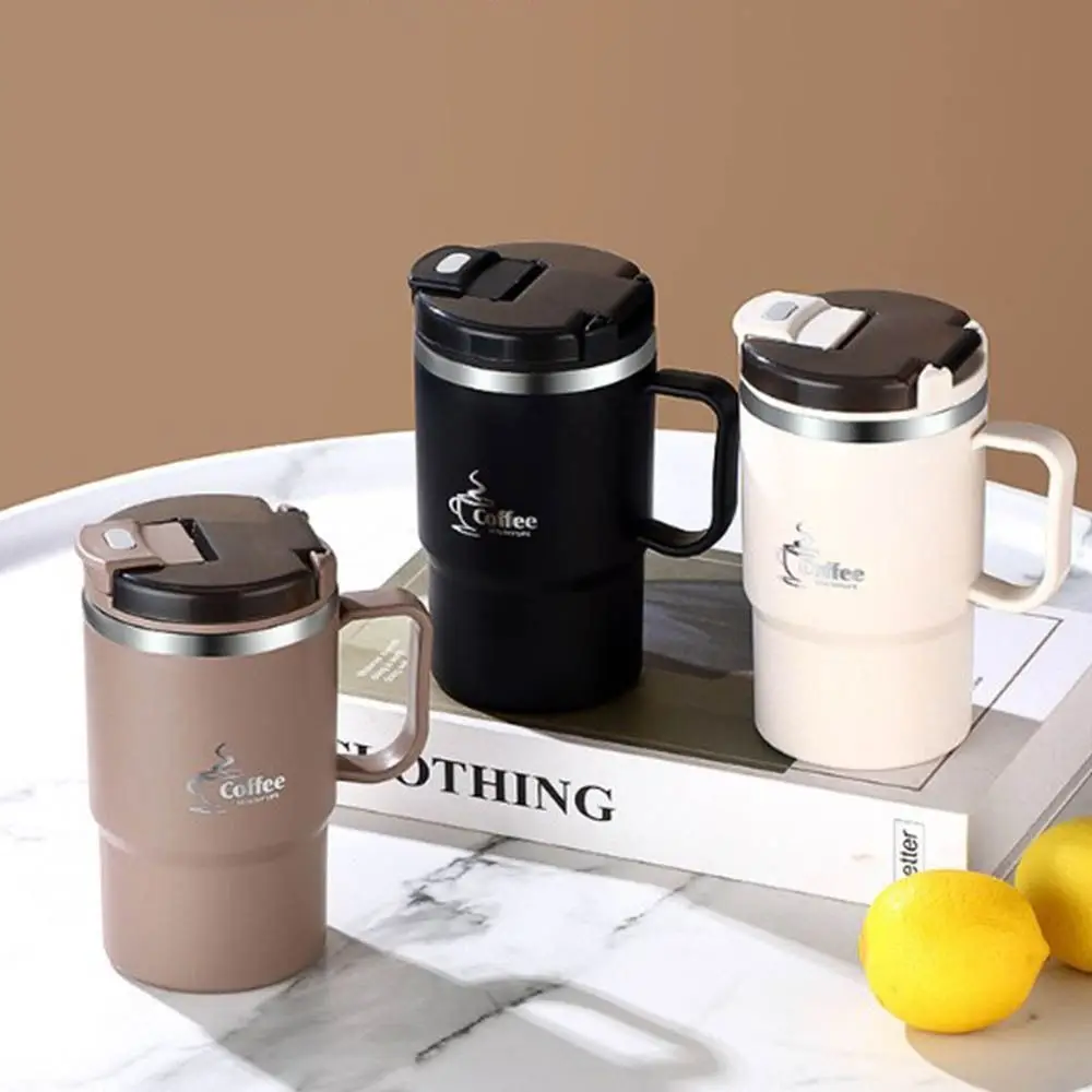 

550ml Insulated Coffee Mug with Lid Spoon Tea Strainer Tea Coffee Cup Leak Proof 304 Stainless Steel Vacuum Mug Drinking Cup