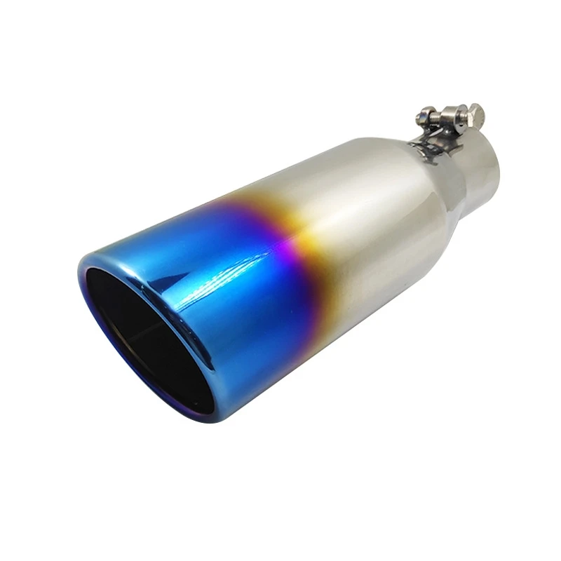 

Universal Car Exhaust Pipe 6.4cm Caliber Is Suitable For Mirror Silver Stainless Steel Muffler Tail Throat Decoration