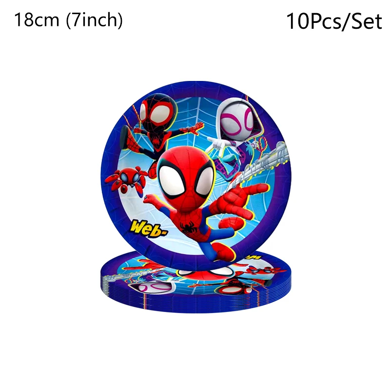مجموعة أدوات مائدة لحفلات أعياد الميلاد من سبايدر مان، أطباق أكواب، مناديل لتزيين أعياد ميلاد الأطفال للأولاد والبنات