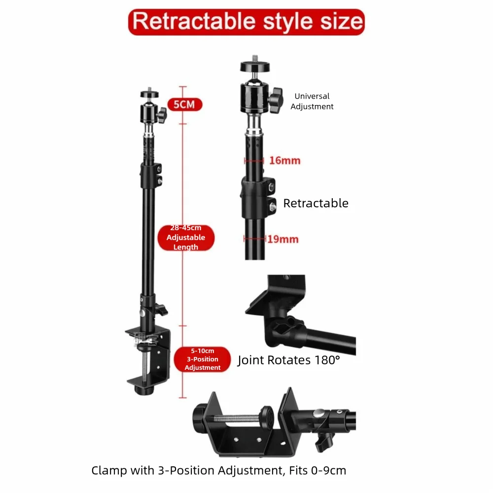 360° Rotation Mini Camera Holder No Punching Retractable Smart Camera Mount Clip Fixation Camera PTZ Stand for Ezviz TP-LINK