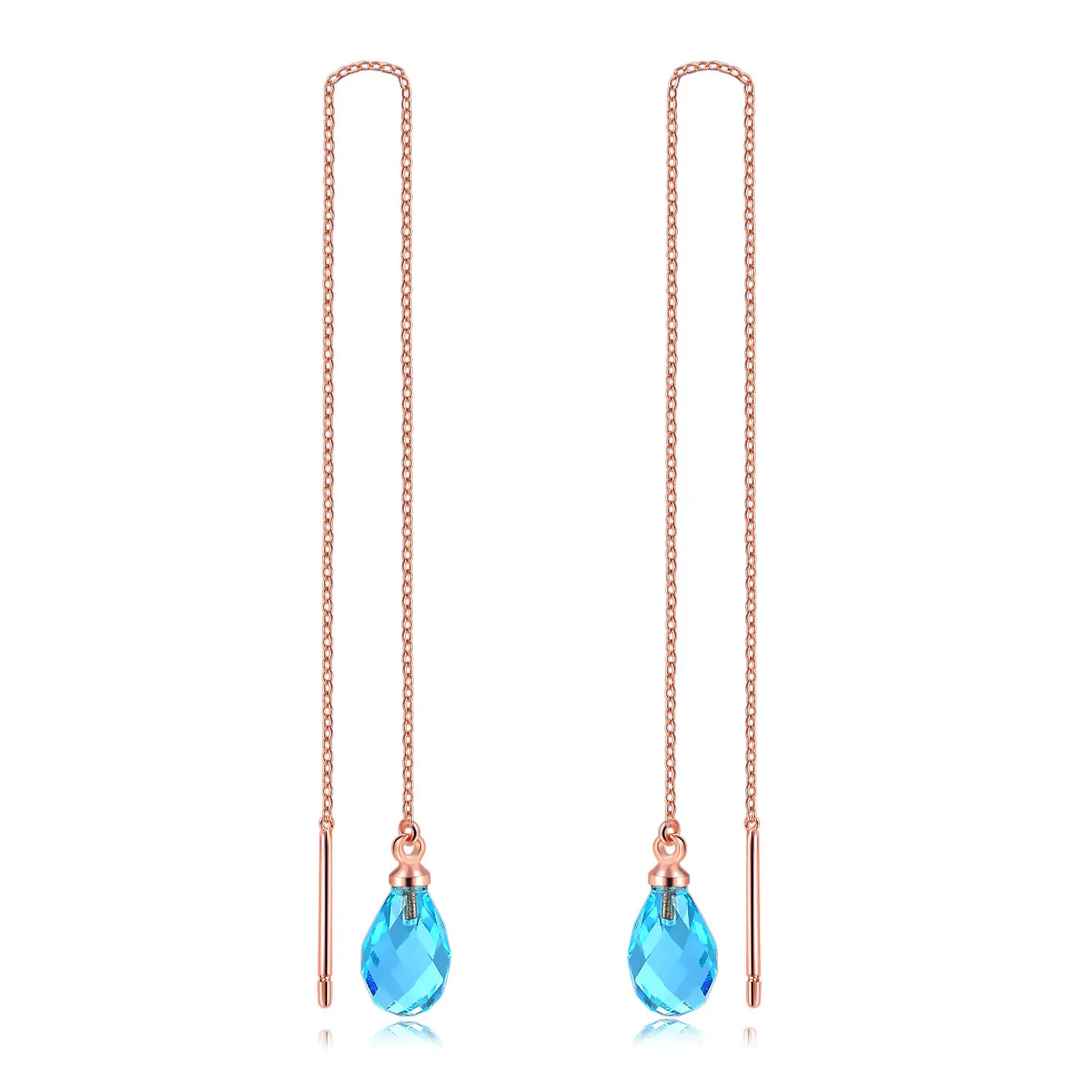 Chain Long Dangle Drop Earrings For Women Female Female Crystal Tassel Ear Jewelry Making Wholesale DWKC158M