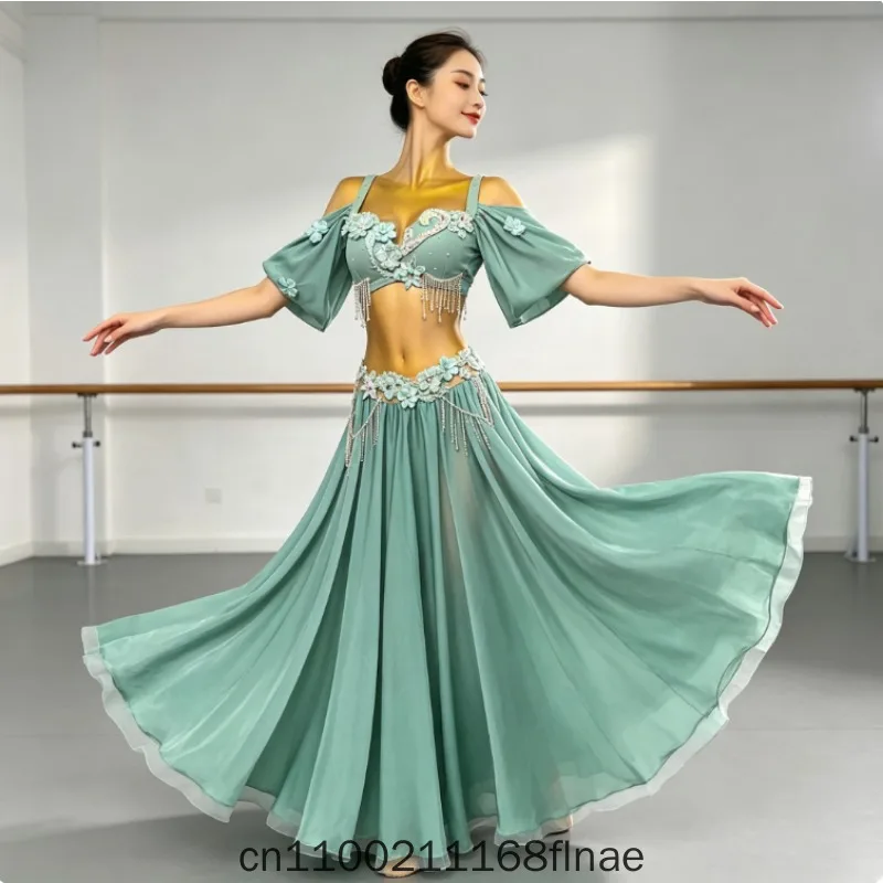 Belly Dance Performance Costume for Women 2026 New Set, Oriental Dance Big Skirt for Stage Dance Performance