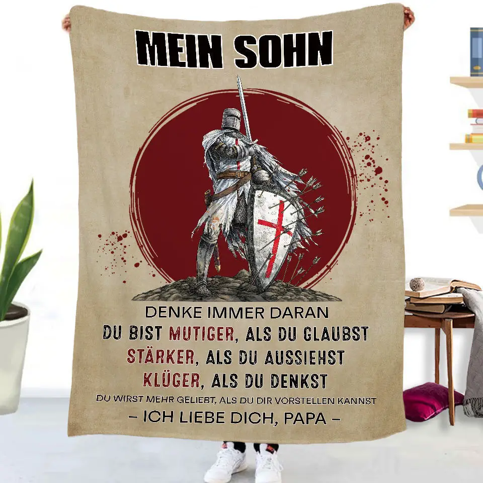 Flanelldecke mit deutschen Buchstaben „To My Daughter Son“, Weihnachtsgeschenk, warme Überwurfdecke für Bett, Sofa, Couch, Geburtstagsgeschenke, Heimkönigin – Detail 12