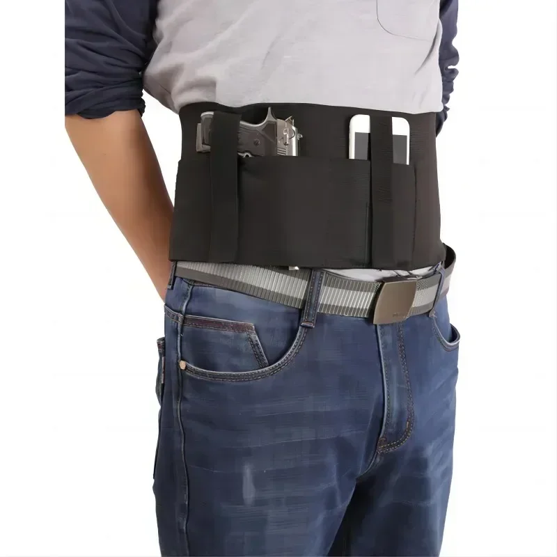 Belly Gun Holster Belt Concealed Carry Waist Band Pistol Holder Magazine Bag Invisible Waistband Holster