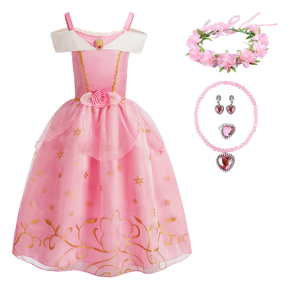

Kids Summer Clothing Children Stars Sequin Party Layered Vestidos Little Girls Princess Cosplay Pink Clothes Flower Luxury Dress