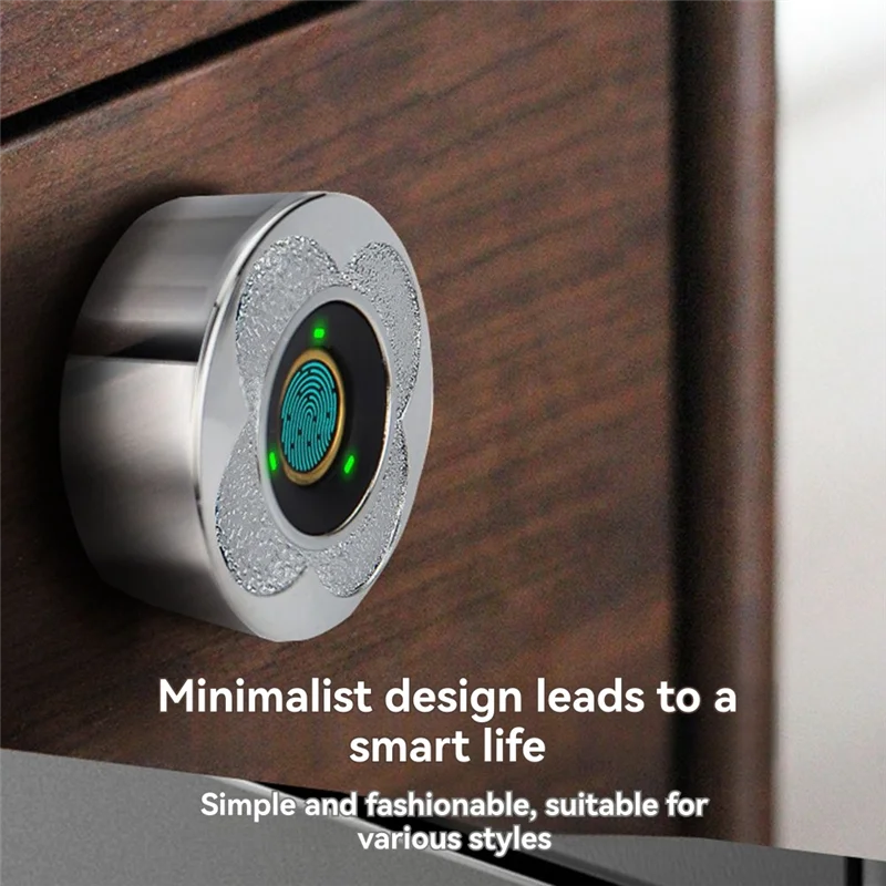 N05R Fingerprint Lock No Punching Biometric Electronic Door Lock With Tricolor Lamp For Office And Home