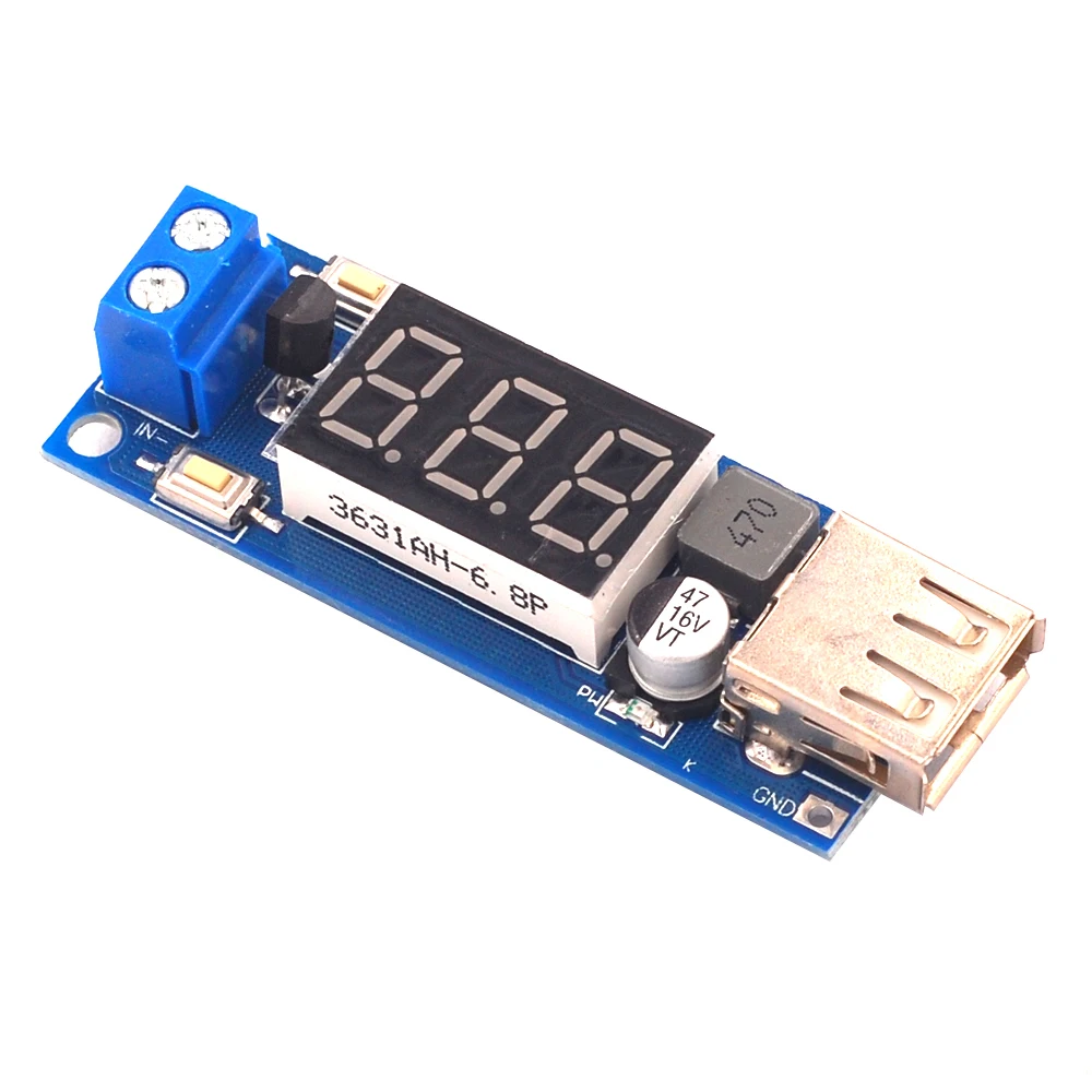 12V zu 5V Buck Converter DC 3A Step Down Converter LED Digital Display Volt Transformator USB Netzteil modul