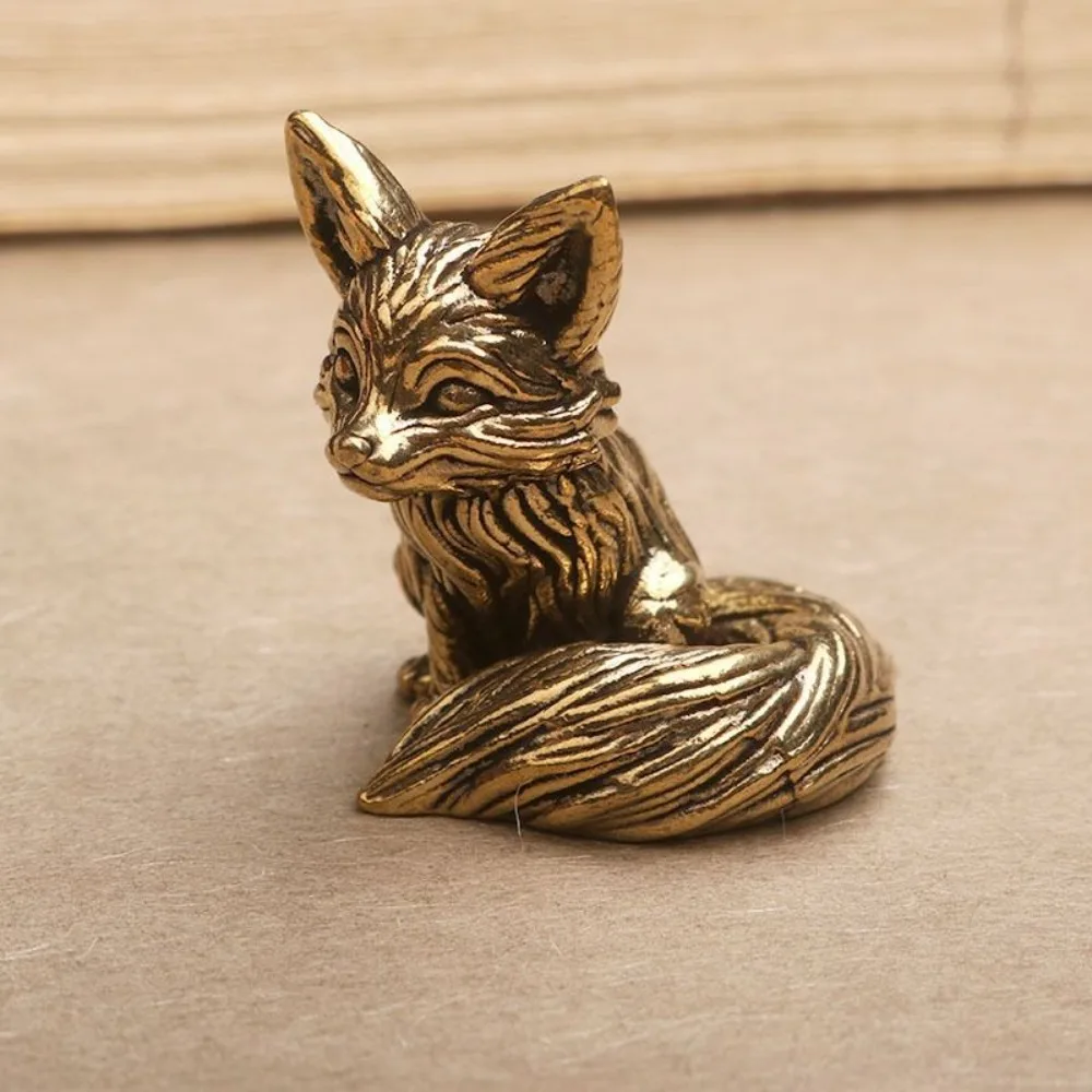 1PC Antique Bronze Cute Animal Miniature Figurines Desk Ornament Copper Animal Sculpture Crafts Gift Home Decoration Accessories