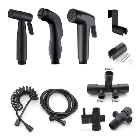 휴대용 검은 화장실 세척 비데 수도꼭지 스프레이 건 분무기 샤워 헤드 항문 청소 세탁기 WC 욕실 물 밸브 호스 홀더 Best5 휴대용 검은 화장실 세척 비데 수도꼭지 스프레이 건 분무기 샤워 헤드 항문 청소 세탁기 WC 욕실 물 밸브 호스 홀더 Best5