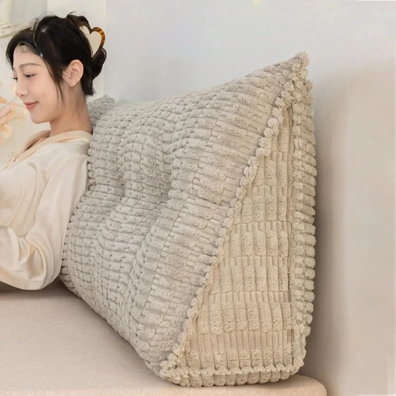 Headboard Pillow Triangle Cushion Backrest Pain Relief Sofa Waist Cushion Wedge Sleeping Pillow Decorative Long Pillows for Bed