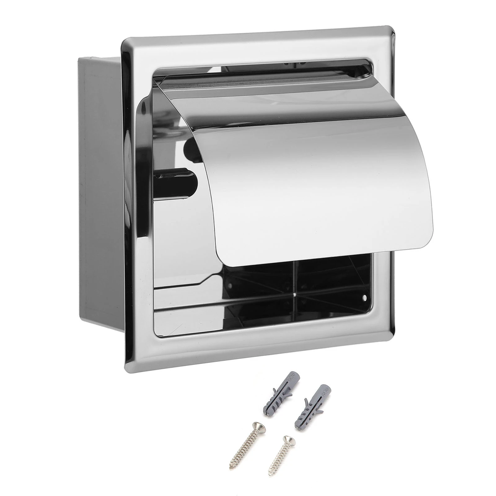 

16x16cm Mirror Surface Toilet Paper Holder Stainless Steel Paper Towel Rack Toilet Tissue Rack for Home Hotel Bathroom