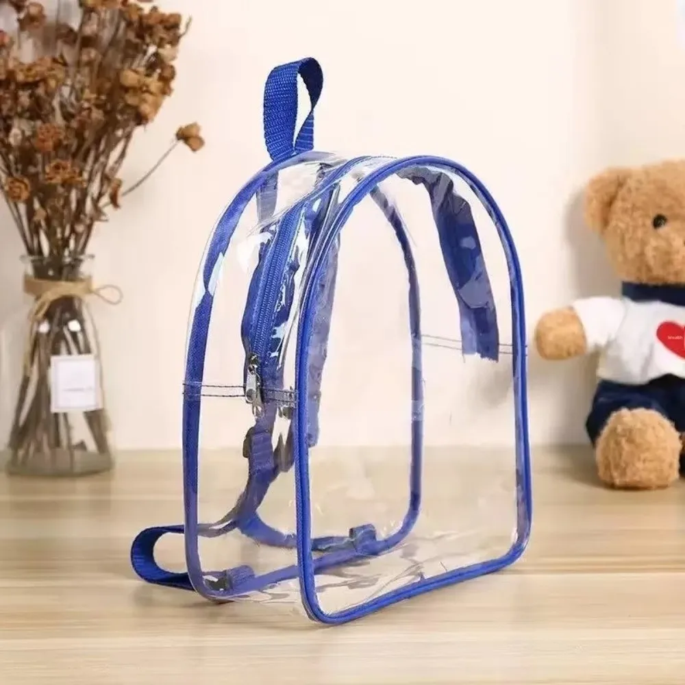 PVC Children Backpack Double Shoulder Design Zipper Closure Transparent Backpack Snack Storage Toy Storage Storage Gift Bag