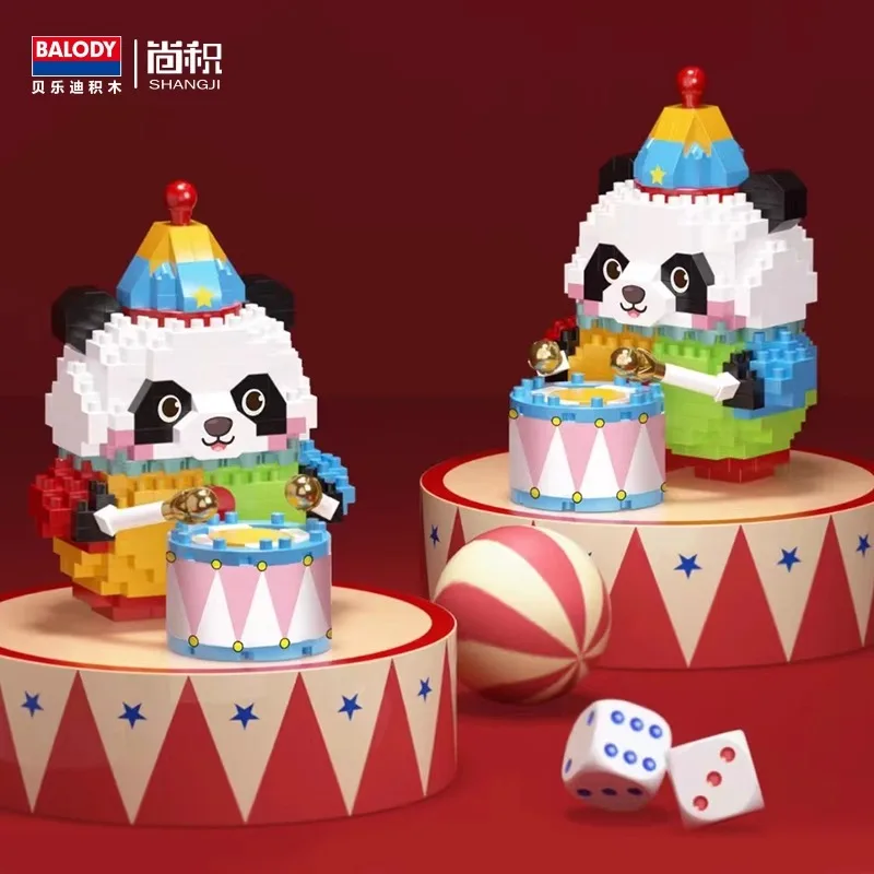 Kawaii Cartoon Express Box Cat Series Building Blocks Small Particle Panda Model Assembly Puzzle Toy Accessories Birthday Gift