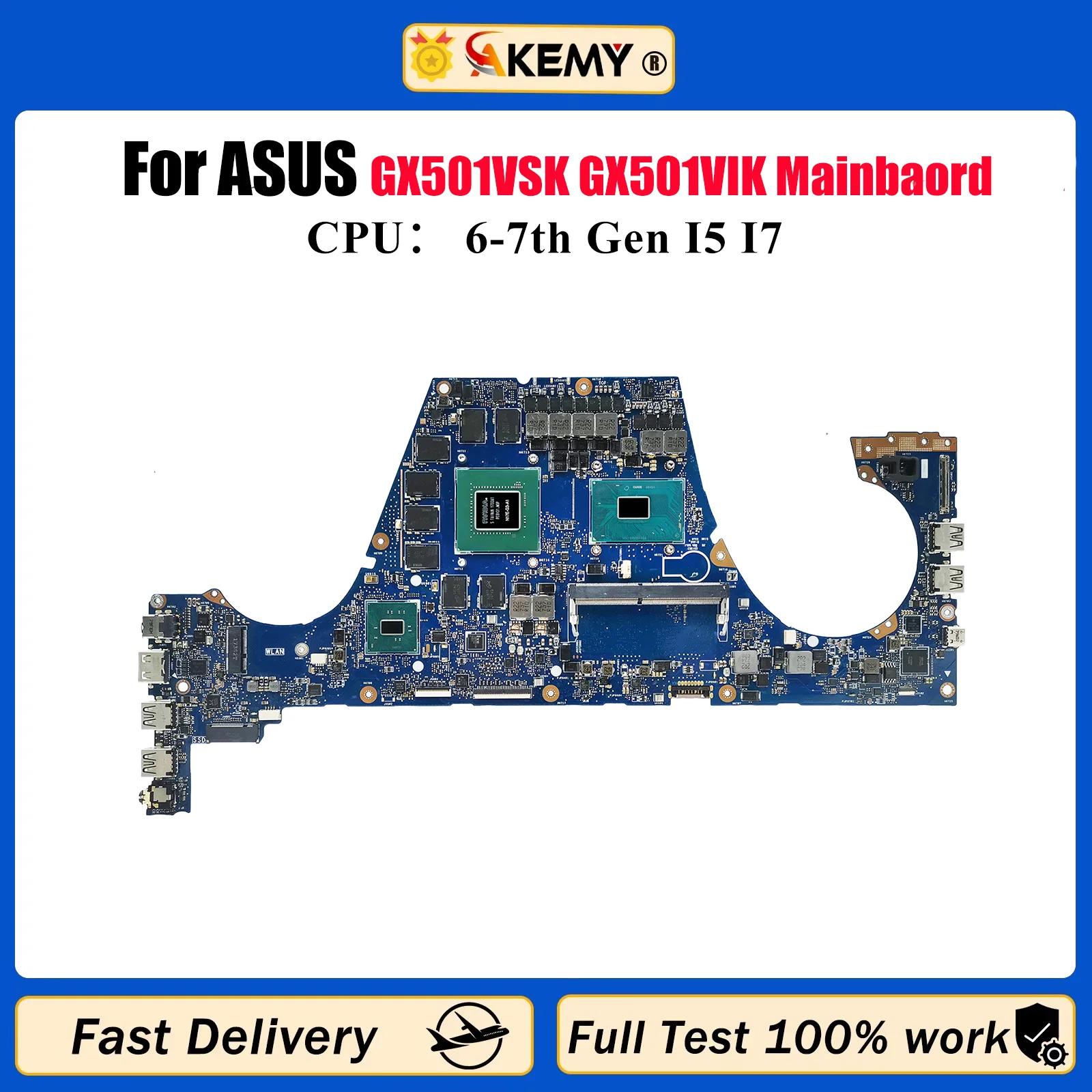 

GX501VIK Laptop Motherboard For ASUS ROG Zephyrus GX501V GX501VSK GX501VIK Notebook Mainboard With I5 I7 CPU 100% tests OK stk