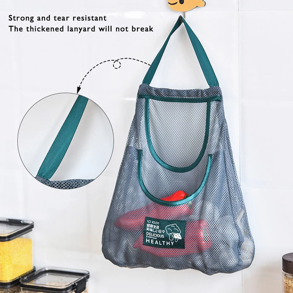Fruit Vegetable Storage Bag Reusable Shopping Handbag Washable Eco Friendly Hollow Net Portable for Garlic Potatoes Onion view 4