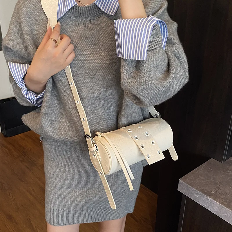 2025 Herbst neue vielseitige Zylindertasche Damen Vintage High-End-Nischen-Schulter-Unterarm-Luxus-Geldbörse