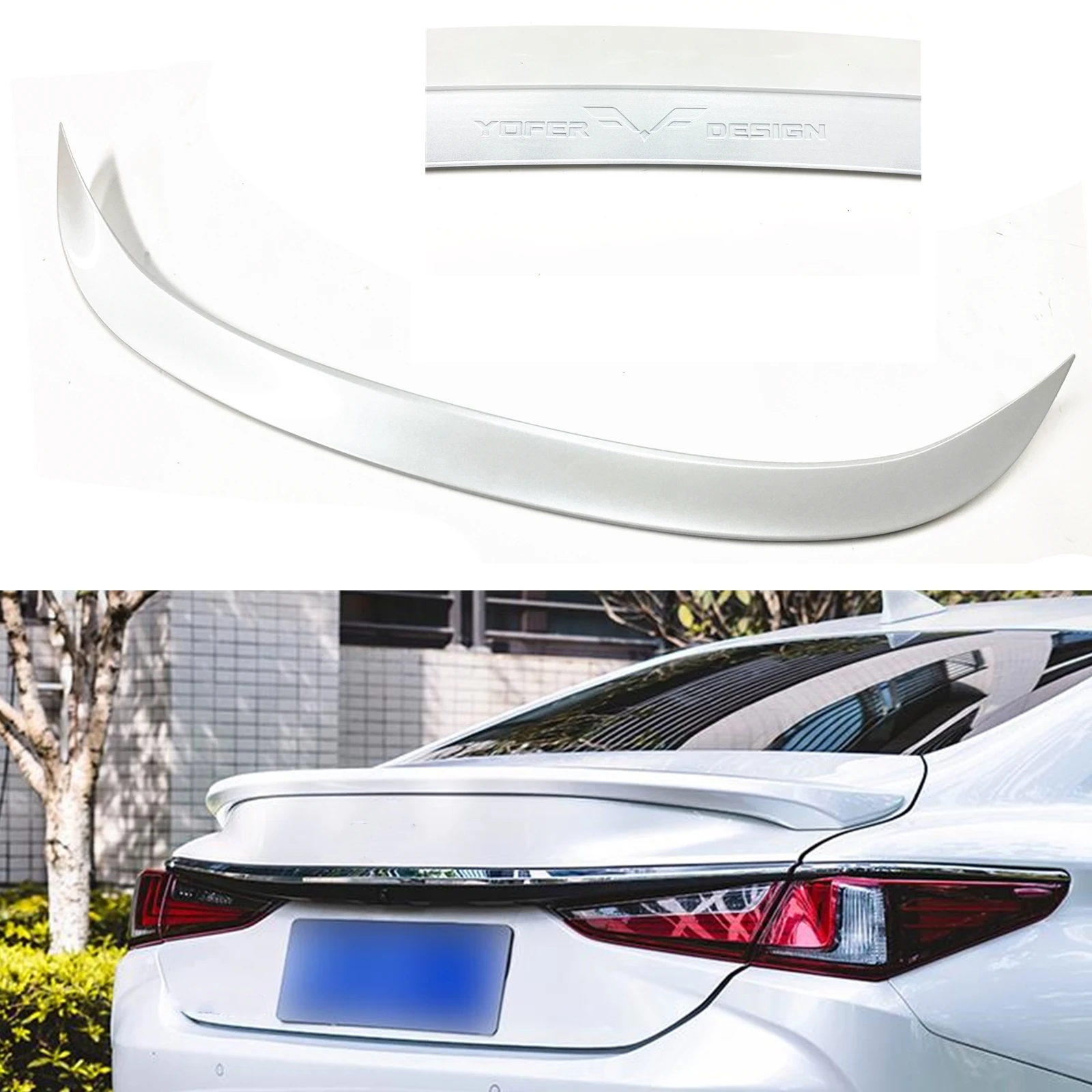 

Yofer Rear Trunk Lid Spoiler Wing For Lexus ES350 ES300H 2019-2024 Black/White/Silver Tailgate Trim Decklid Flap Splitter Lip