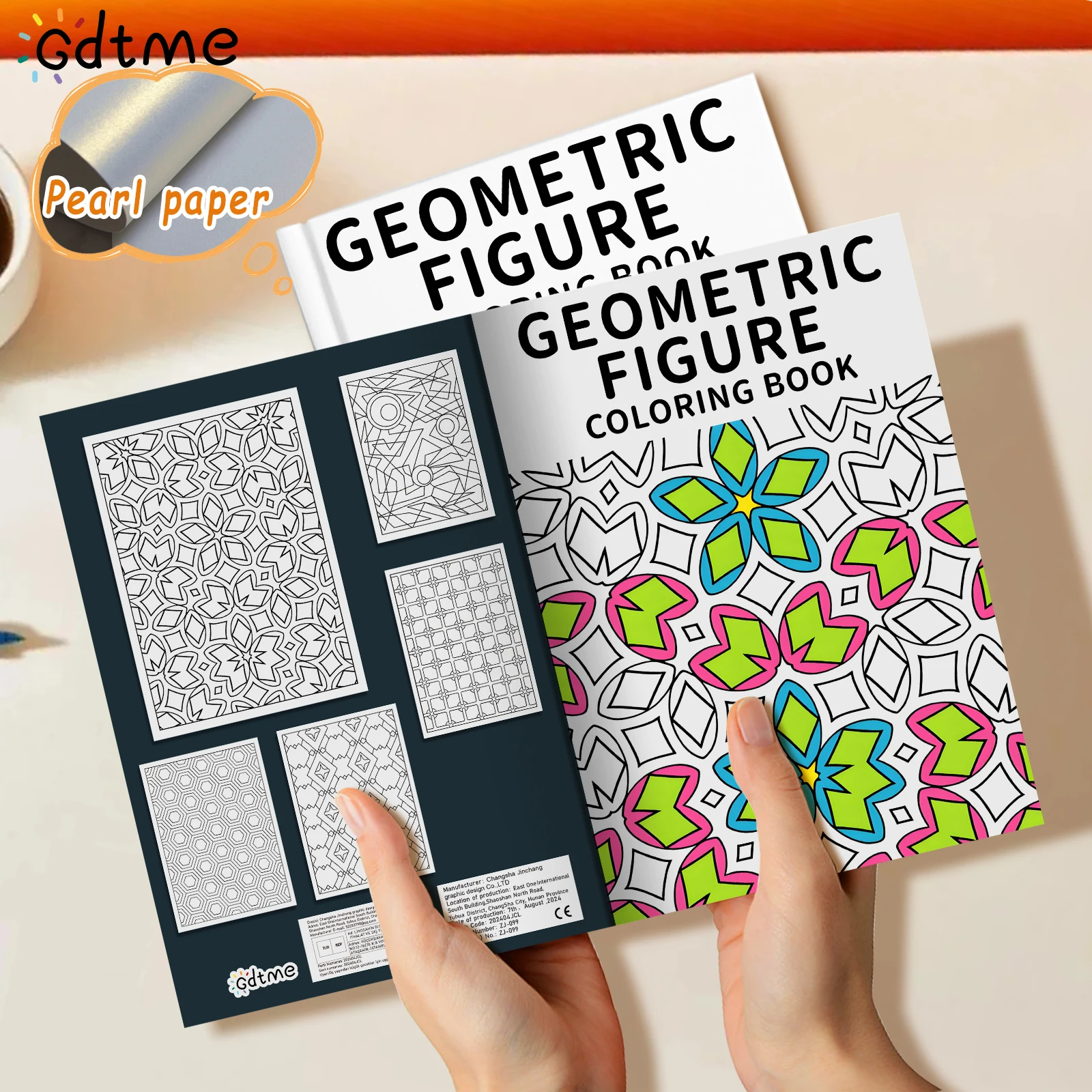 GEOMETRIC FIGURE Bold-easy Patterns Coloring Book for Adults Cute Drawing Book Perfect Gift for Party and Birthday